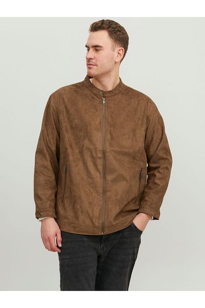 Jack & Jones Plus Bikerjacke in Lederoptik Plus Bikerjacke in Lederoptik