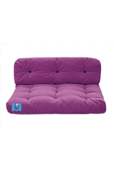 Mavi Vitrin Iç Mekan Yıkanabilir Balkon Teras Yer Minderi Takımı Ebat 80x60 Cm