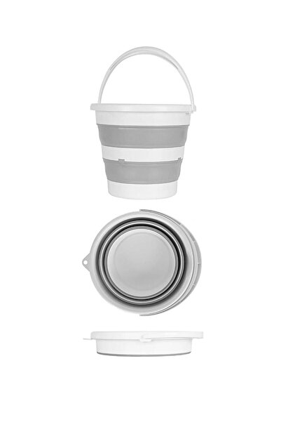 Miami Home Mini Katlanır Set 3lü Set - Çamaşır Sepeti 25 Lt - Kova 6 Lt - Maşrapa 1 Lt