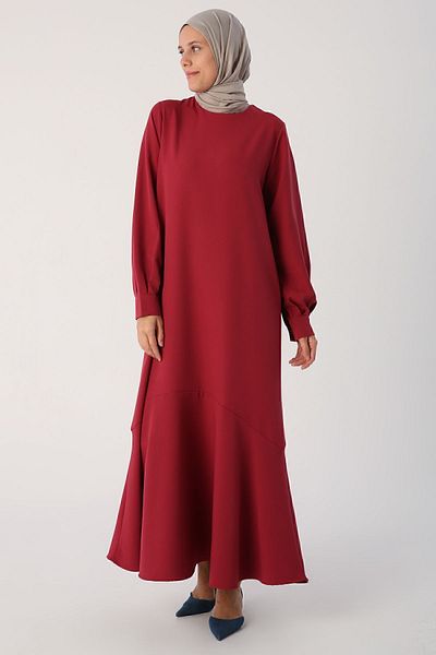 ALLDAY Volantkleid mit Kirschrotten-Rock