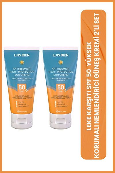 Luis Bien Anti-Blemish Spf 50+ Sun Cream |   High Protection & Moisturizer |   For All Skin Types |   Set of 2