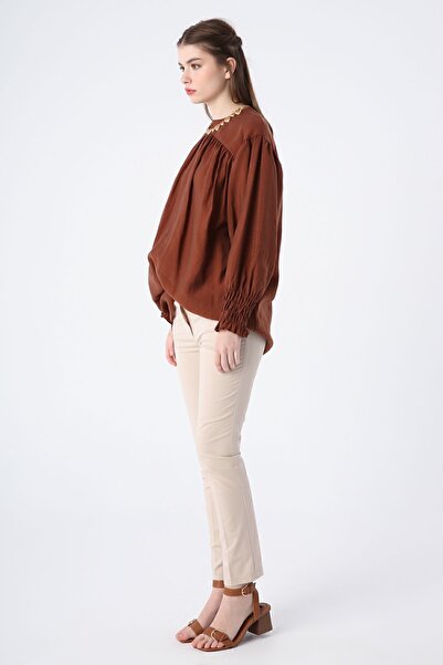 ALLDAY Stone Cotton Iron-on Trace Pocket Lycra Skinny Leg Trousers