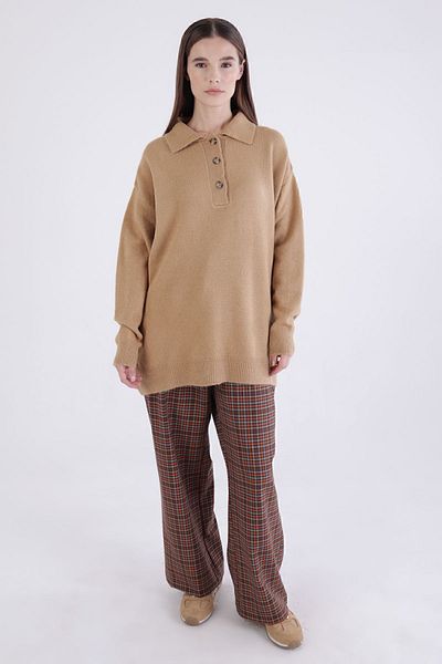 ALLDAY Πλεκτό πουλόβερ Camel Polo Collar