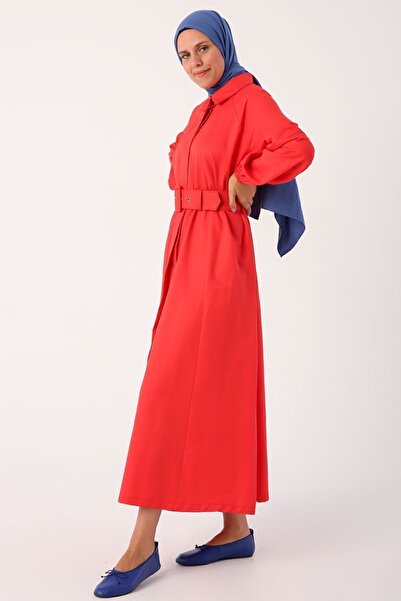 ALLDAY Φόρεμα με γιακά πουκάμισο με λουλούδια με ζώνη