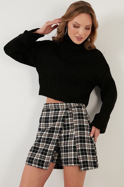 Lela Regular Fit Turtleneck Ribbed Knitwear Crop Sweater63622118