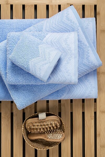 İrya New Leron 100% бавовна, набір з 3 рушників для рук, синій, 30x50