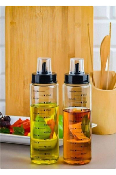 Paçi Set of 2 Drip-Free Smart Glass Oil and Vinegar Bottles 500 ml
