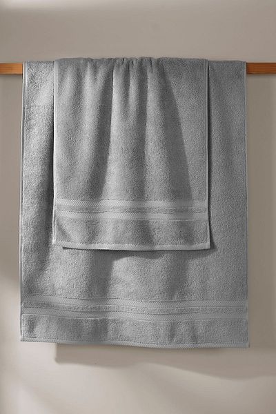 İrya Serenity Premium 2-Piece Gray Towel Set - 100% Cotton, 50x90 & 70x140