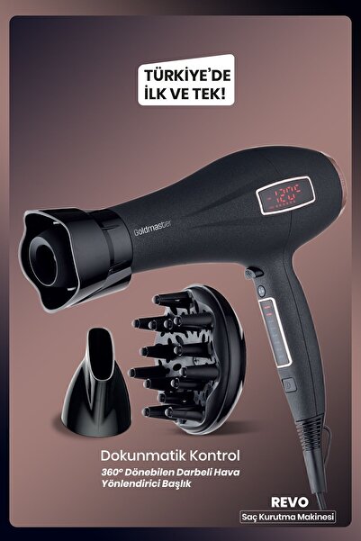 GOLDMASTER Revo Dokunmatik Kontrollü Saç Kurutma Makinesi Gm-7194.