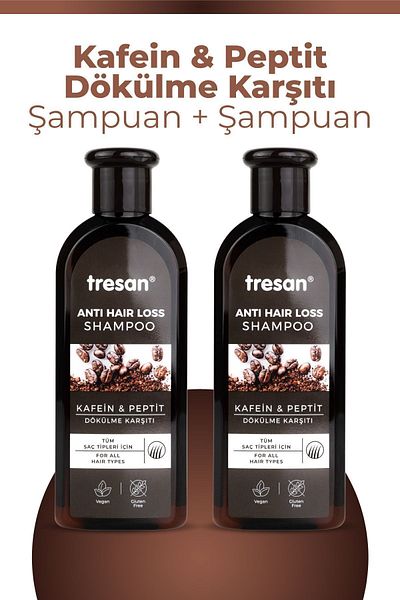 Tresan 300 ml Caffeine and Peptide Anti-Spill Shampoo - X2