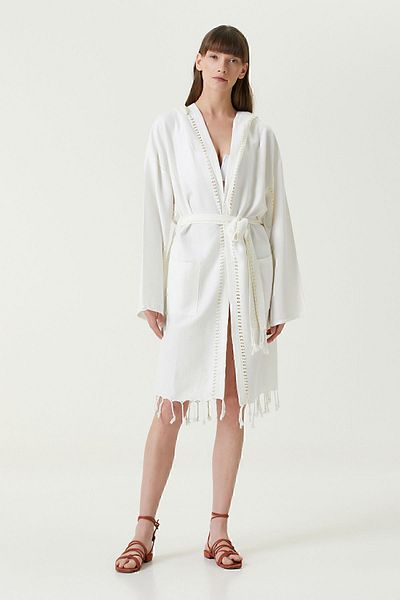 İrya Μπουρνούζι Serene Loincloth - Κίτρινο Πλεκτό Διάτρητο