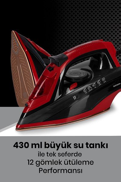 GOLDMASTER Airjet 2400 Watt Ceramic Sole Large Water Tank 170 gr Effective Shock Steam Iron