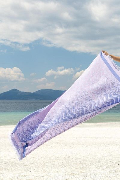 İrya Amara 100% Cotton Peshtemal Ροζ/Μπλε 90x170