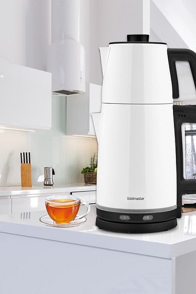 GOLDMASTER Chaidem Xl 2200 Watt Stainless Steel Sippy Steel Tea Maker And Kettle Milk White