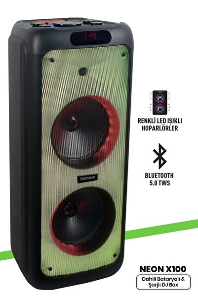 GOLDMASTER Taşınabilir Şarj Edilebilir Party Box Işıklı Bluetooth Hoparlör