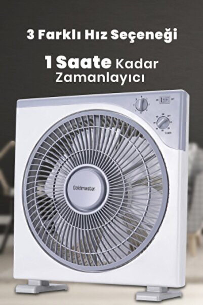 GOLDMASTER Konfor 12 inch Bakır Motor Hız Ve Zaman Ayarlı Kare Vantilatör