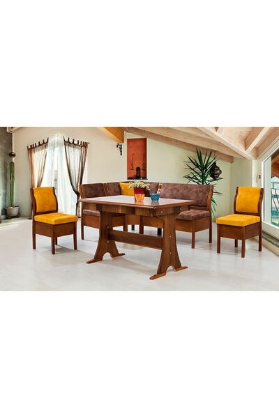 CaddeYıldız Aras Mutfak Köşe Takımı - Kahve