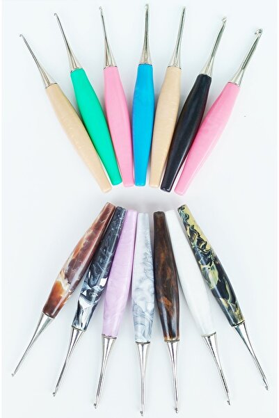 TıkTık AL 6 Numara Örgü Yün Tığı Özel Tasarım Renkli Tığ