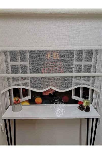 İREMKARAHOME Çift Mekanizmalı Tül Ve Stor Perde - Model 7