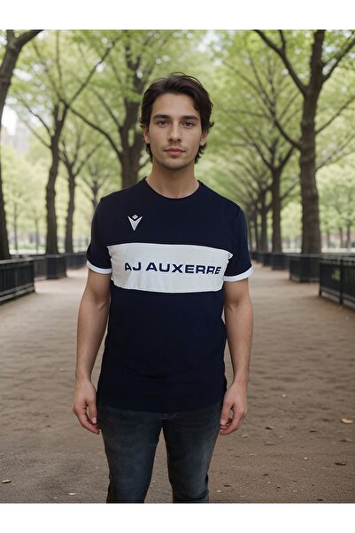 Lunaberry Ανδρικό μπλουζάκι με στάμπα Aj Auxerre - 100% χτενισμένο βαμβάκι, λ...