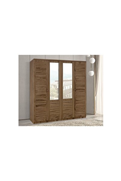 CaddeYıldız Justo Ceviz Gardrop - 4 Kapılı
