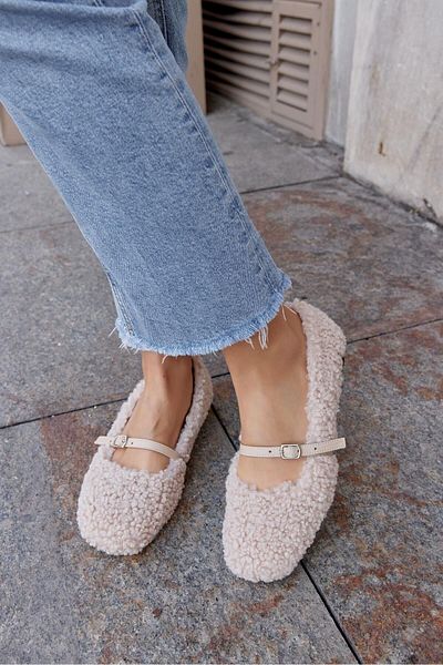 NILUFARR Γυναικείες μπαλαρίνες Poffy Beige από γνήσιο δέρμα
