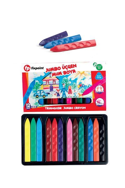 FixPoint 12-piece Jumbo Triangle Crayon Set - P-2138