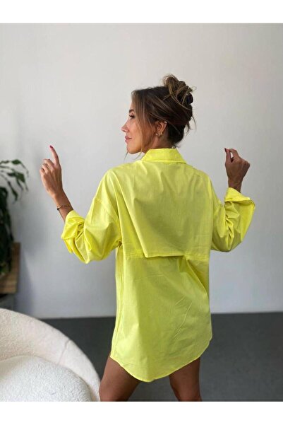 CAN ÇAPAR Cămașă pentru femei din țesătură poplin de bumbac cu spate cu fantă...