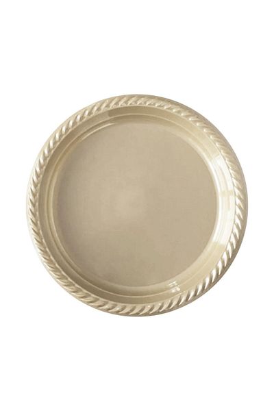 Kikajoy Disposable Plastic Plate 22cm - Cream