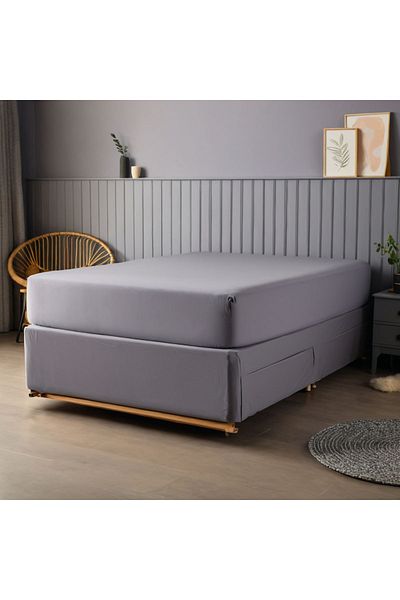 Sabia Organic 100% Cotton Single Fitted Sheet - 80X200Cm 30cm Height (62 Strings)