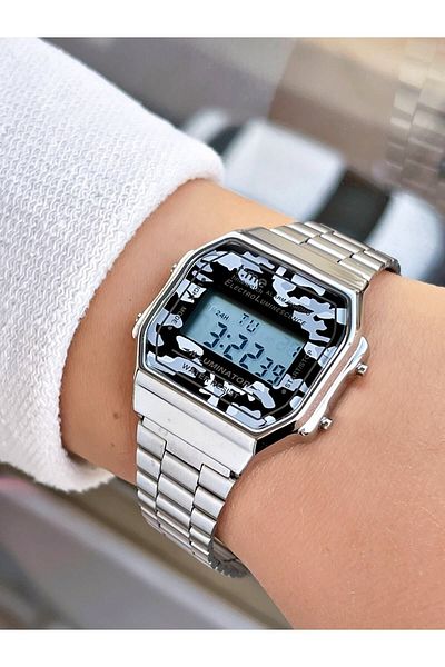 Timewatch Unisex Camouflage Patterned Digital Wristwatch - Retro Style