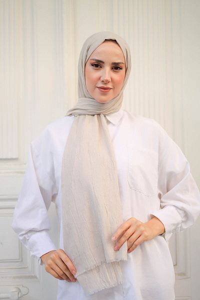 shalby Bamboo Crash Shawl Hijab Ivory