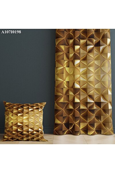 A2ZTR Dijital Baskılı Fon Perde ( Tek Kanat ) Ve Kırlent Kılıfı