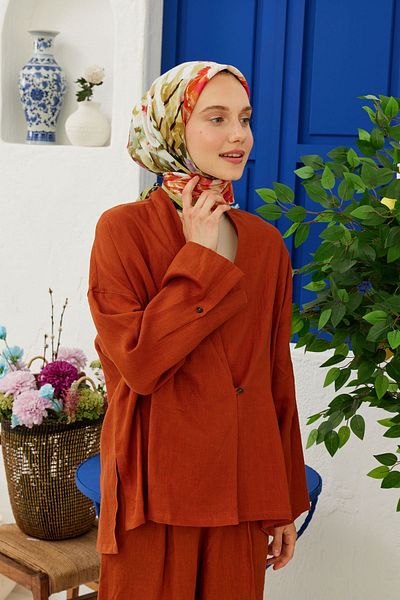 Fresh Cotton Voile Scarf - Spring Flora Patterned Day Scarf