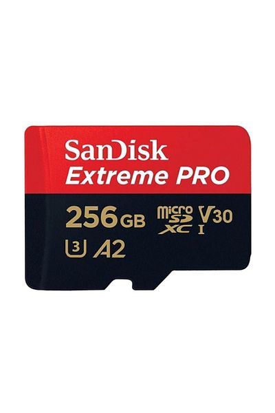 SanDisk بطاقة الذاكرة Extreme Pro MicroSDXC بسعة 256 جيجابايت U3 A2 بسرعة 170 ميجابايت/ثانية + محول بطاقة SD SDSQXCZ-256G-GN6MA