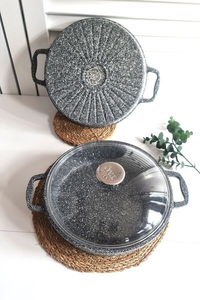 GULHANILE Taç Valeriya Ultra Granite Casting 28 Cm Flat Pot Fireproof Non-Stick