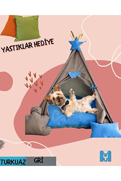 Mavi Vitrin Küçük Irk Köpek Ve Kedi Çadırı Yıkanabilir Soft Yırtılmaz Kumaş D...