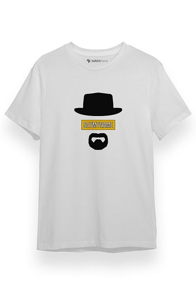 Tshirthane Ανδρικό μπλουζάκι Breaking Bad White - Κοντό μανίκι, Say My Name Yellow