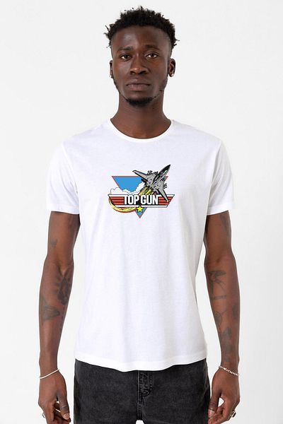 Tshirthane Ανδρικό μπλουζάκι Top Gun Vintage Jet Stars White