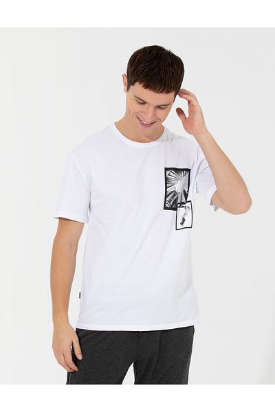 Pierre Cardin Λευκό μπλουζάκι με στάμπα Comfort Crew Neck 50253983-vr013
