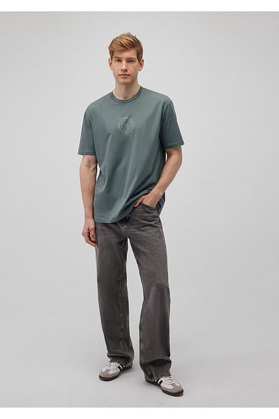 Mavi Locker geschnittenes T-Shirt mit grünem Siegellogo-Aufdruck – 0612312 – 71577