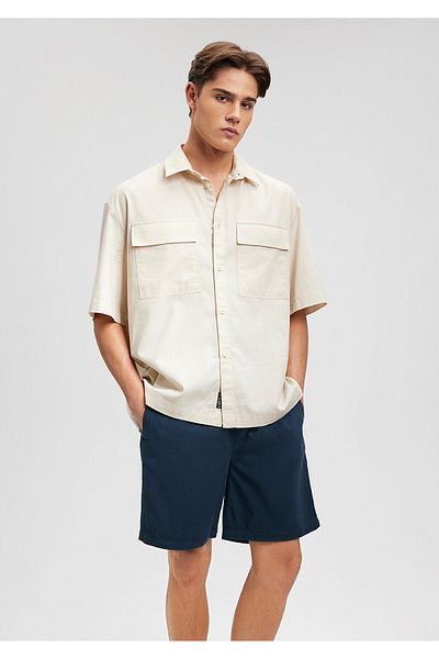 Mavi Beige Oversize Shirt - Double Pocket, Wide Cut 0210876 -70144