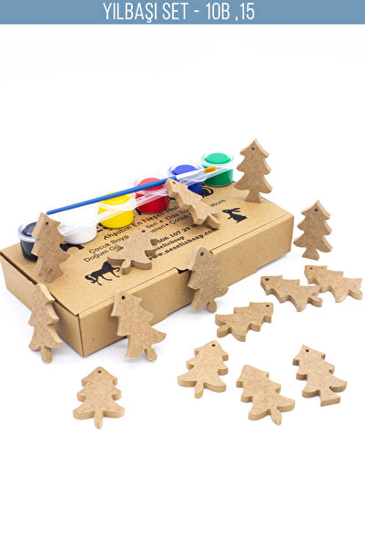 na neşeli ahşap 15 Adet Yılbaşı süsü çocuk okul öncesi etkinlik Yılbaşı ağacı...