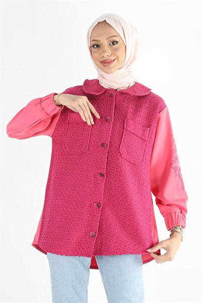Plistre Πουκάμισο Hijab Tweed με κουμπιά μεγέθους 2120