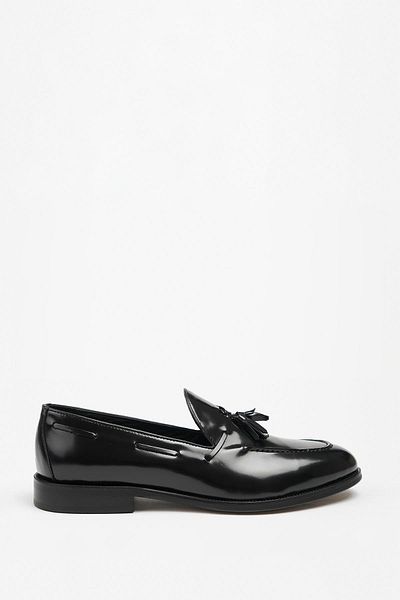 Galliano Shoes Black Genuine Leather - Classic Shoes with Microlight Sole, London