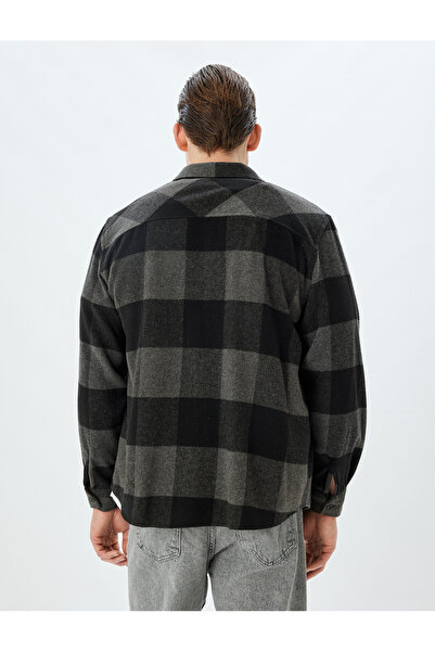 Koton Zimní dřevorubecká košile s dlouhým rukávem - detail do kapsy