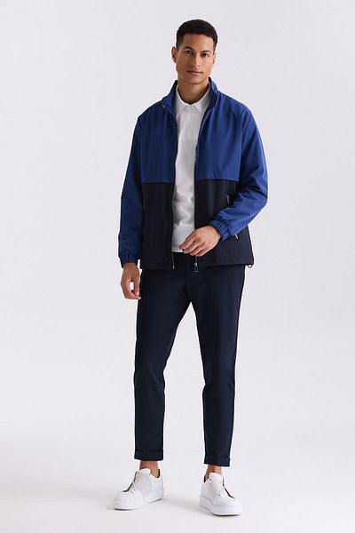 Jakamen Μπλε Comfort Fit Judge Collar Εποχιακό παλτό