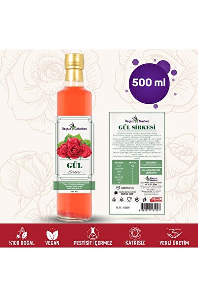 İlaçsız Market Gül Sirkesi / 500 ml (Çok Keskin)