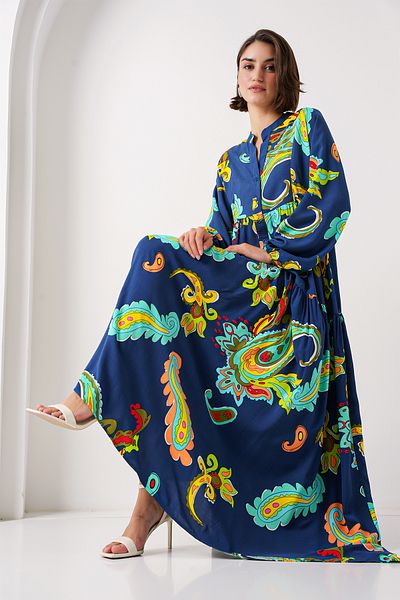 Bigdart 2423 Authentic Print Dress - B.Yellow