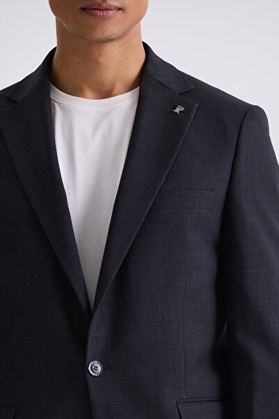 Jakamen Siyah Slim Fit Mono Yaka Tek Düğme Spor Takım Elbise